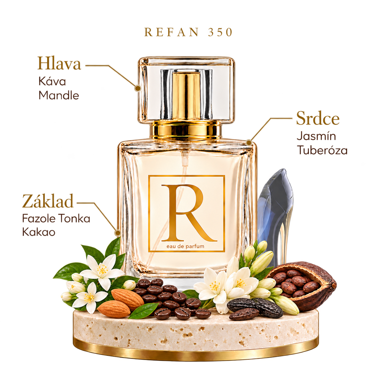 Refan 350 – hlava, srdce a základ vůně